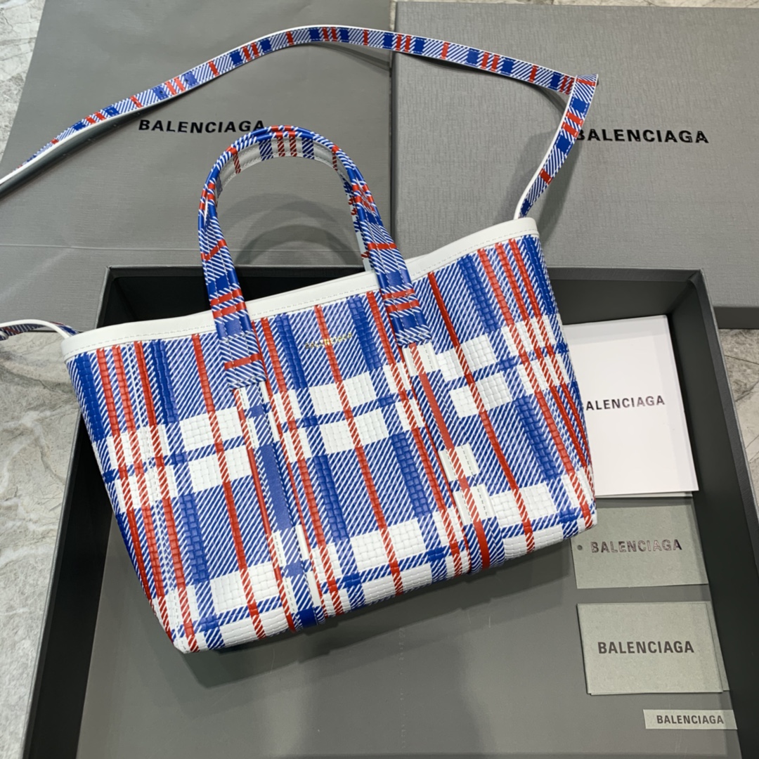 Balenciaga Tote Handbag Shopping Bag Blue/White